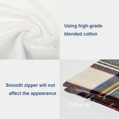 Batmerry Scottish Tartan Throw Pillow Covers, Green Wool Plaid Symmetric Square Fashion Decorative Pillow Covers Digital Printing Blended Fabric for Couch Sofa Bed Invisible Zipper 24X24 in(Set of 2)