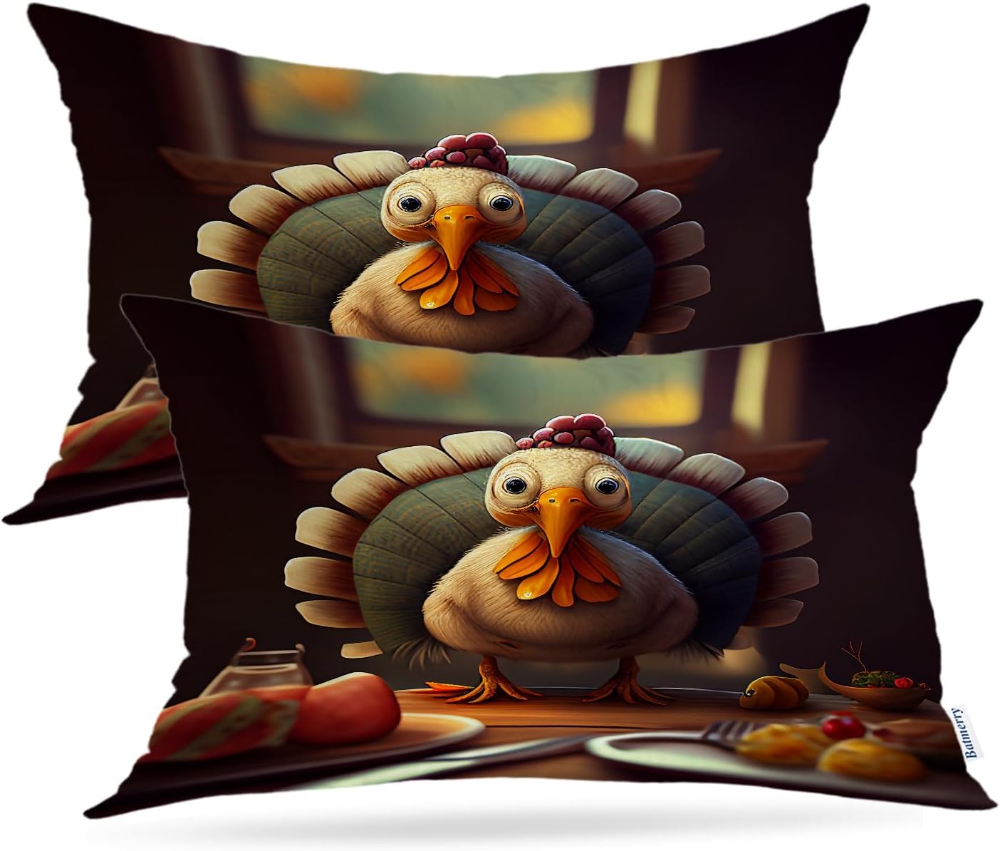 Batmerry Scottish Tartan Throw Pillow Covers, Green Wool Plaid Symmetric Square Fashion Decorative Pillow Covers Digital Printing Blended Fabric for Couch Sofa Bed Invisible Zipper 24X24 in(Set of 2)