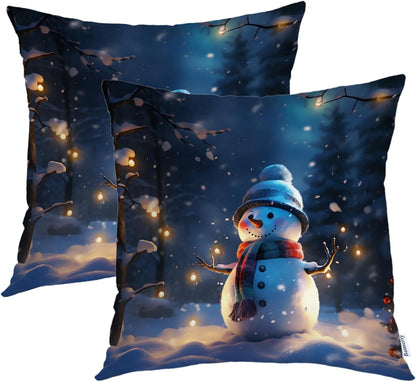 Batmerry Scottish Tartan Throw Pillow Covers, Green Wool Plaid Symmetric Square Fashion Decorative Pillow Covers Digital Printing Blended Fabric for Couch Sofa Bed Invisible Zipper 24X24 in(Set of 2)