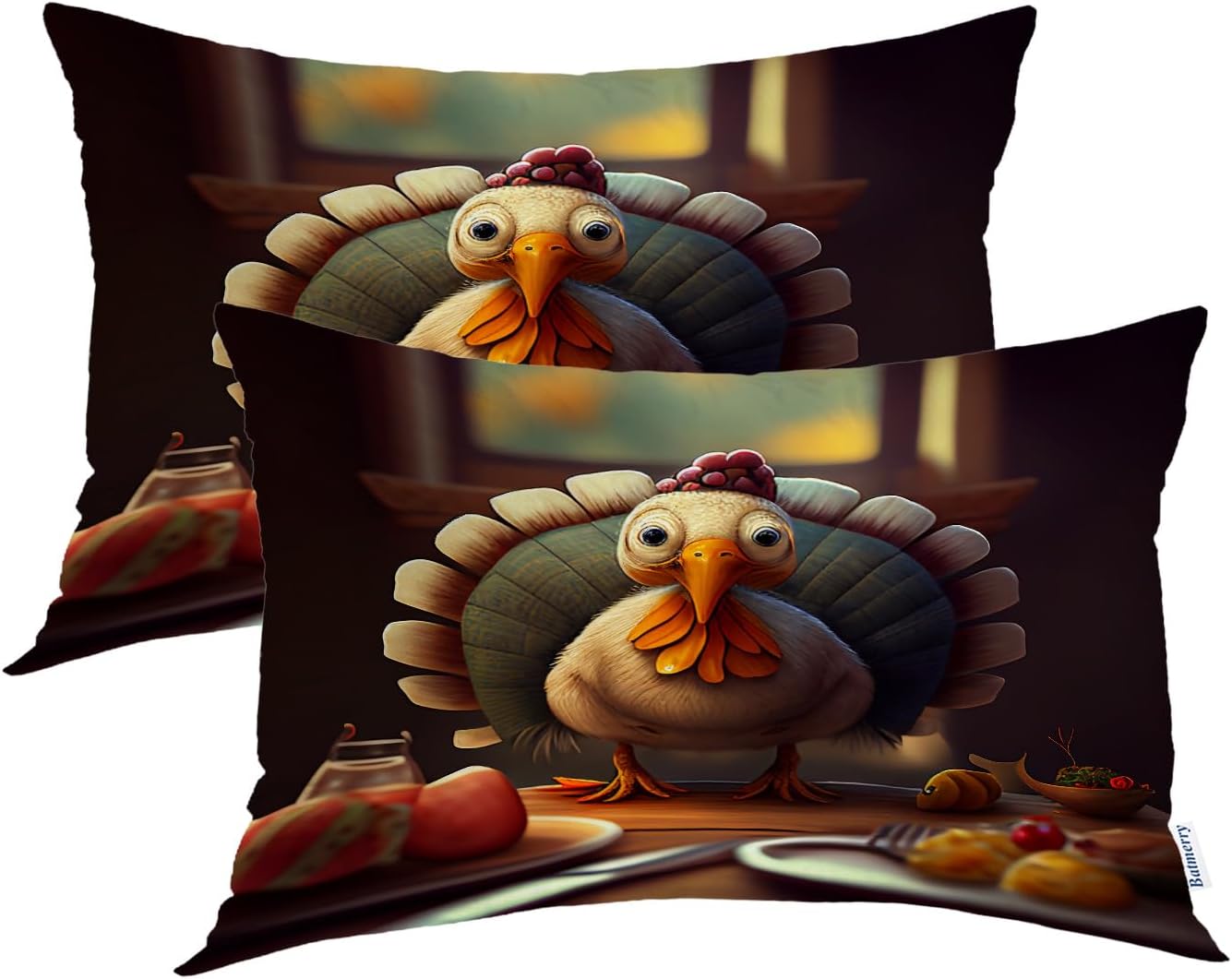 Batmerry Scottish Tartan Throw Pillow Covers, Green Wool Plaid Symmetric Square Fashion Decorative Pillow Covers Digital Printing Blended Fabric for Couch Sofa Bed Invisible Zipper 24X24 in(Set of 2)