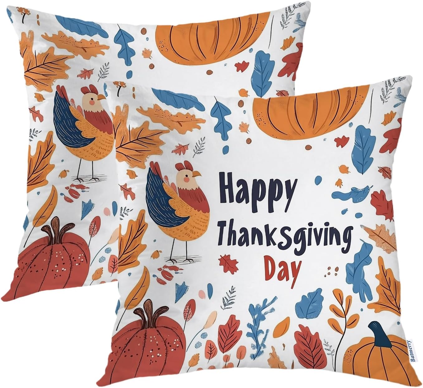 Batmerry Scottish Tartan Throw Pillow Covers, Green Wool Plaid Symmetric Square Fashion Decorative Pillow Covers Digital Printing Blended Fabric for Couch Sofa Bed Invisible Zipper 24X24 in(Set of 2)