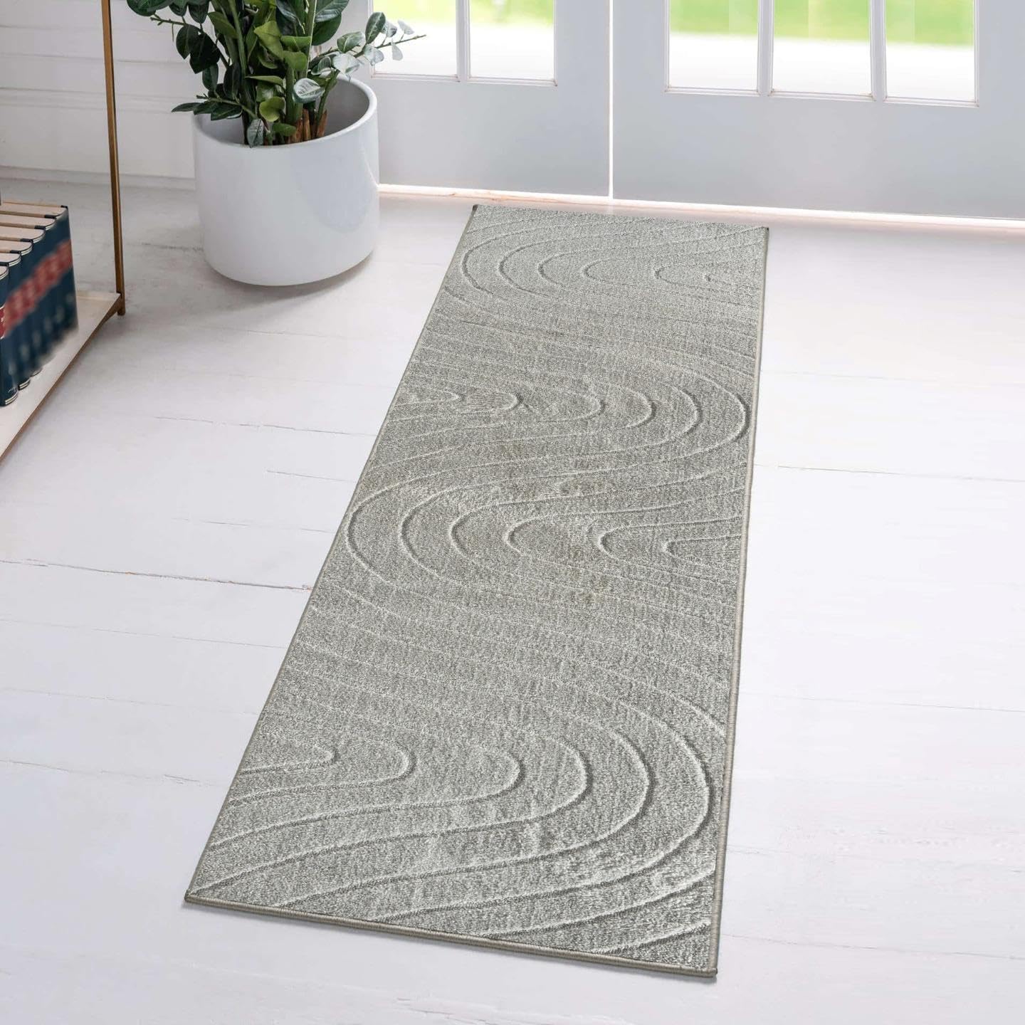 LUXE WEAVERS Modern Geometric Wave Cream 8x10 Area Rug