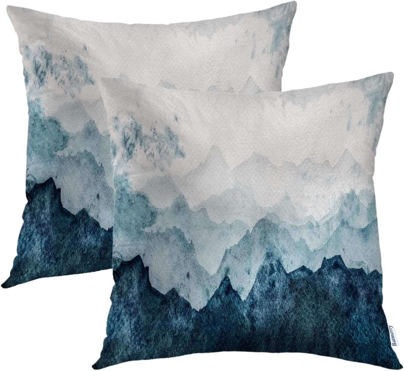 Batmerry Scottish Tartan Throw Pillow Covers, Green Wool Plaid Symmetric Square Fashion Decorative Pillow Covers Digital Printing Blended Fabric for Couch Sofa Bed Invisible Zipper 24X24 in(Set of 2)