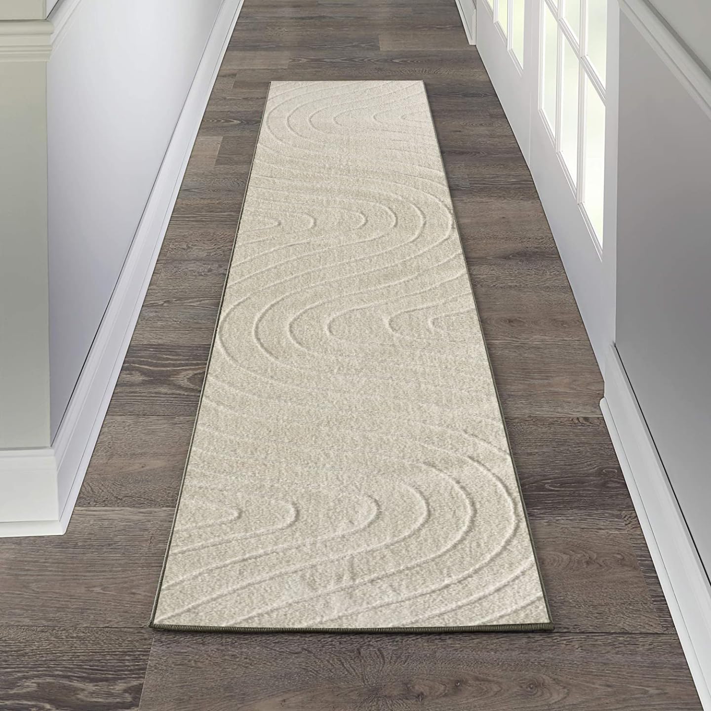 LUXE WEAVERS Modern Geometric Wave Cream 8x10 Area Rug