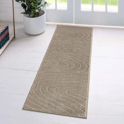 LUXE WEAVERS Modern Geometric Wave Cream 8x10 Area Rug