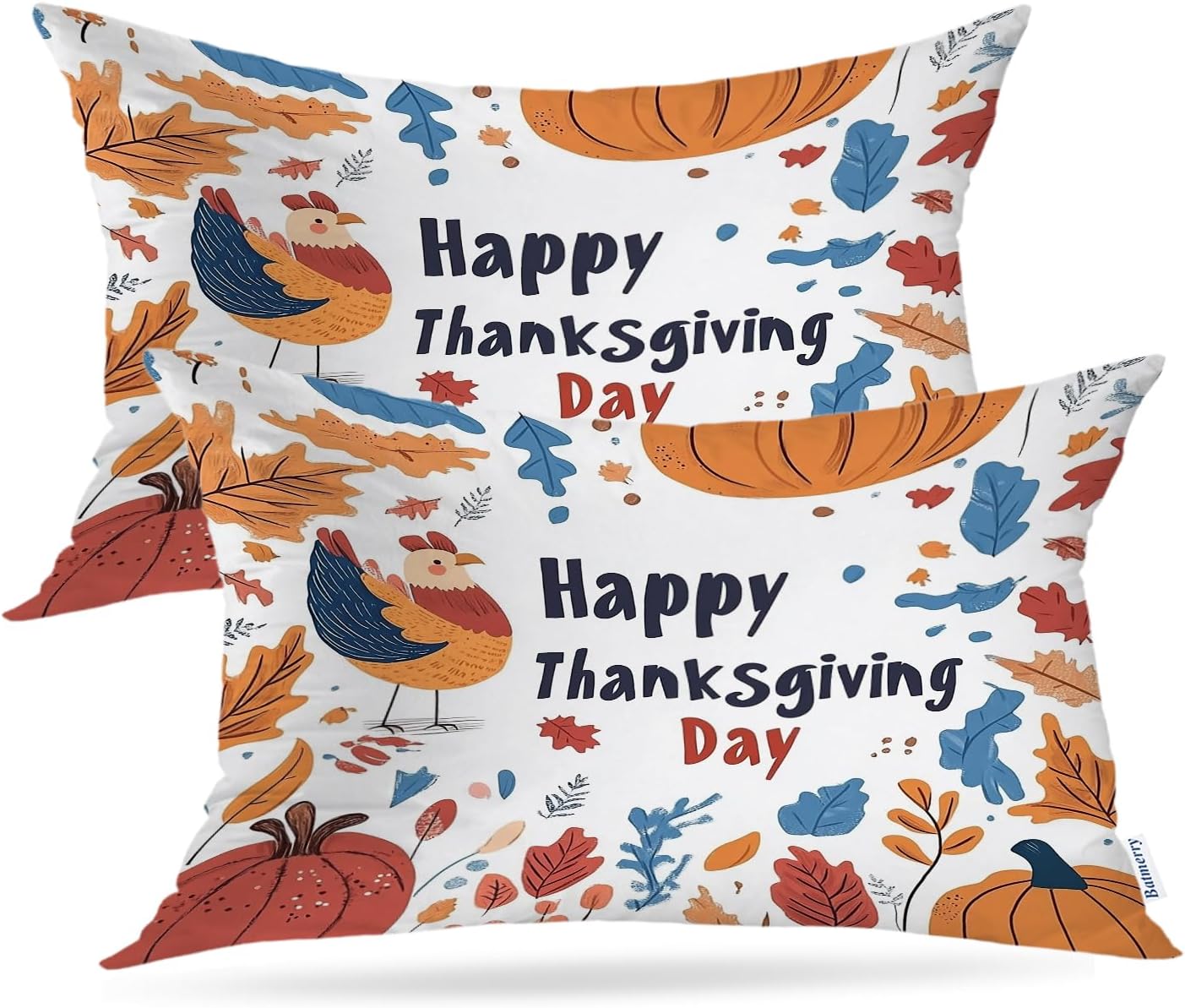 Batmerry Scottish Tartan Throw Pillow Covers, Green Wool Plaid Symmetric Square Fashion Decorative Pillow Covers Digital Printing Blended Fabric for Couch Sofa Bed Invisible Zipper 24X24 in(Set of 2)