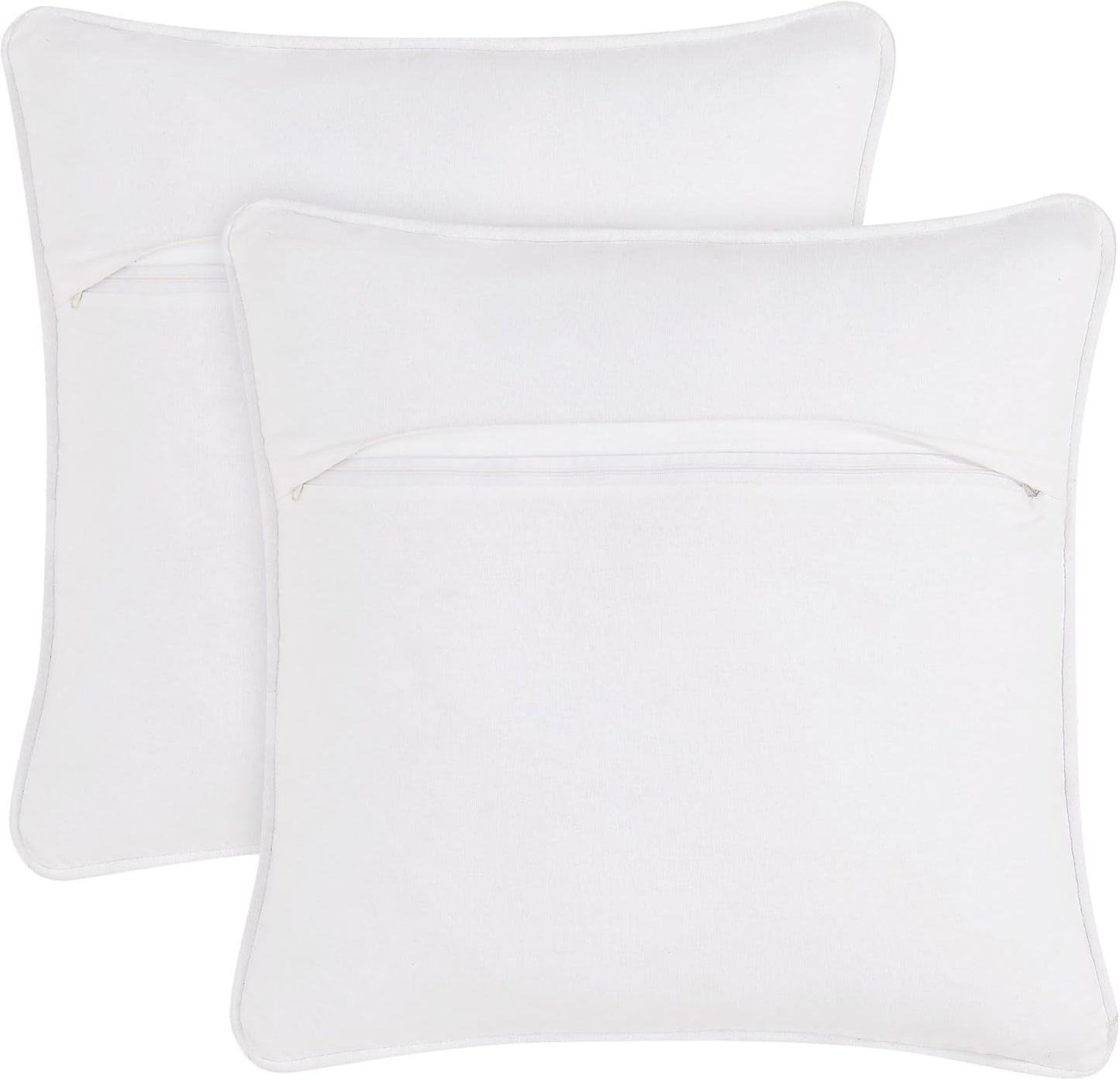 Boho Living 18x18 White Throw Pillow Covers Pillow Insert not Included - Boho Pillow Covers Only, Pack of 2