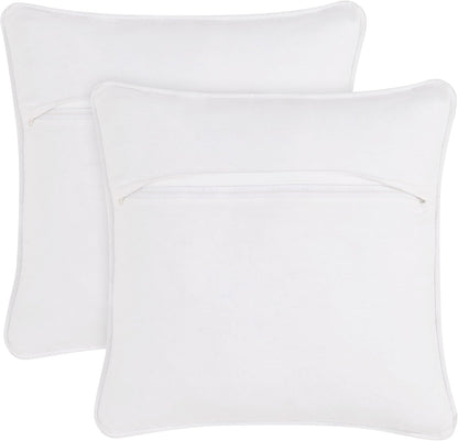 Boho Living 18x18 White Throw Pillow Covers Pillow Insert not Included - Boho Pillow Covers Only, Pack of 2