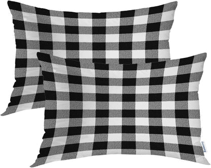 Batmerry Scottish Tartan Throw Pillow Covers, Green Wool Plaid Symmetric Square Fashion Decorative Pillow Covers Digital Printing Blended Fabric for Couch Sofa Bed Invisible Zipper 24X24 in(Set of 2)