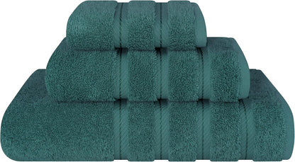 American Soft Linen Luxury 6 Piece Towel Set, 2 Bath Towels 2 Hand Towel 2 Washcloths, 600 GSM 100% Cotton Turkish Towels for Bathroom, Light Grey Towel Sets