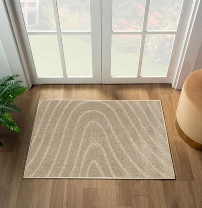 LUXE WEAVERS Modern Geometric Wave Cream 8x10 Area Rug
