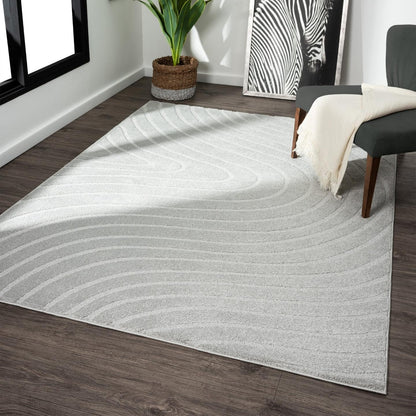 LUXE WEAVERS Modern Geometric Wave Cream 8x10 Area Rug