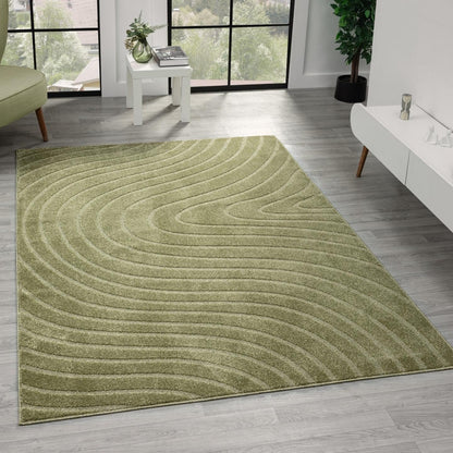 LUXE WEAVERS Modern Geometric Wave Cream 8x10 Area Rug