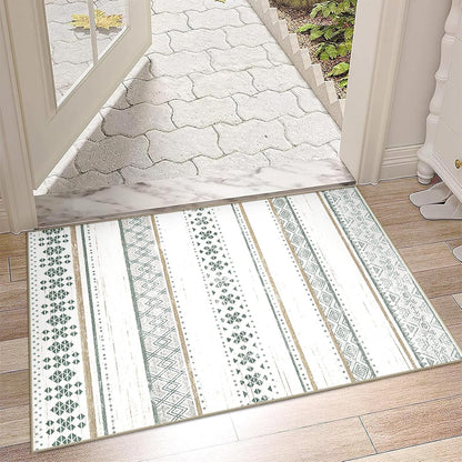 BESTSWEETIE 8x10 Area Rugs for Living Room Washable Moroccan Farmhouse Neutral Geometric Low Pile Non-Slip Soft Print Pattern Rug for Bedroom Kitchen Dining Room Entryway Black/Brown