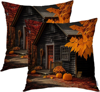 Batmerry Scottish Tartan Throw Pillow Covers, Green Wool Plaid Symmetric Square Fashion Decorative Pillow Covers Digital Printing Blended Fabric for Couch Sofa Bed Invisible Zipper 24X24 in(Set of 2)