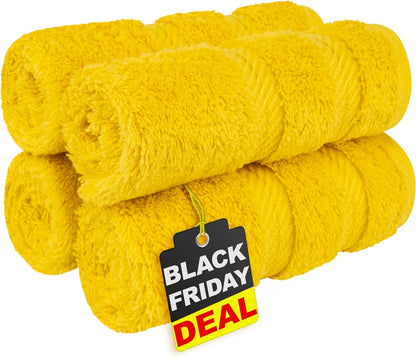 American Soft Linen Luxury 6 Piece Towel Set, 2 Bath Towels 2 Hand Towel 2 Washcloths, 600 GSM 100% Cotton Turkish Towels for Bathroom, Light Grey Towel Sets