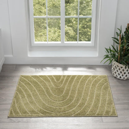 LUXE WEAVERS Modern Geometric Wave Cream 8x10 Area Rug