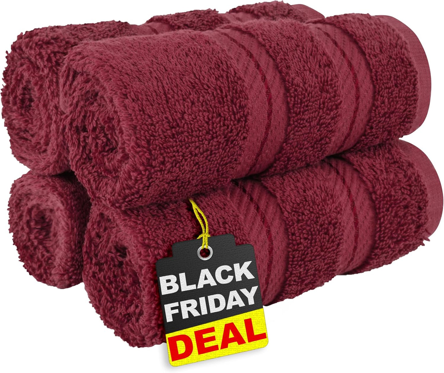 American Soft Linen Luxury 6 Piece Towel Set, 2 Bath Towels 2 Hand Towel 2 Washcloths, 600 GSM 100% Cotton Turkish Towels for Bathroom, Light Grey Towel Sets