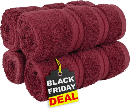 American Soft Linen Luxury 6 Piece Towel Set, 2 Bath Towels 2 Hand Towel 2 Washcloths, 600 GSM 100% Cotton Turkish Towels for Bathroom, Light Grey Towel Sets