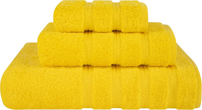 American Soft Linen Luxury 6 Piece Towel Set, 2 Bath Towels 2 Hand Towel 2 Washcloths, 600 GSM 100% Cotton Turkish Towels for Bathroom, Light Grey Towel Sets