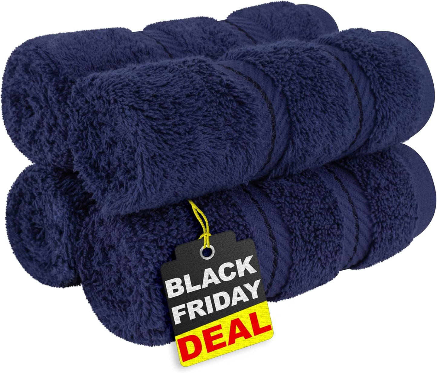 American Soft Linen Luxury 6 Piece Towel Set, 2 Bath Towels 2 Hand Towel 2 Washcloths, 600 GSM 100% Cotton Turkish Towels for Bathroom, Light Grey Towel Sets