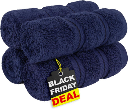 American Soft Linen Luxury 6 Piece Towel Set, 2 Bath Towels 2 Hand Towel 2 Washcloths, 600 GSM 100% Cotton Turkish Towels for Bathroom, Light Grey Towel Sets