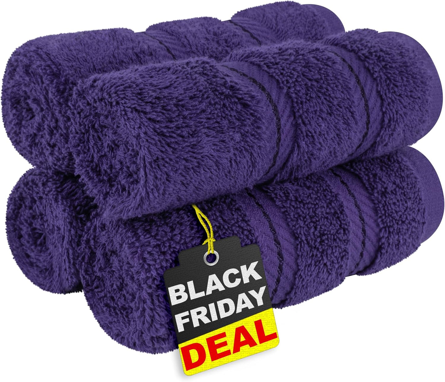 American Soft Linen Luxury 6 Piece Towel Set, 2 Bath Towels 2 Hand Towel 2 Washcloths, 600 GSM 100% Cotton Turkish Towels for Bathroom, Light Grey Towel Sets