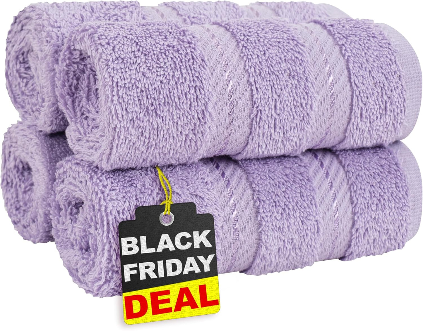 American Soft Linen Luxury 6 Piece Towel Set, 2 Bath Towels 2 Hand Towel 2 Washcloths, 600 GSM 100% Cotton Turkish Towels for Bathroom, Light Grey Towel Sets