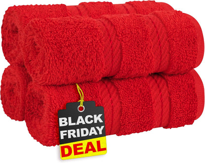 American Soft Linen Luxury 6 Piece Towel Set, 2 Bath Towels 2 Hand Towel 2 Washcloths, 600 GSM 100% Cotton Turkish Towels for Bathroom, Light Grey Towel Sets