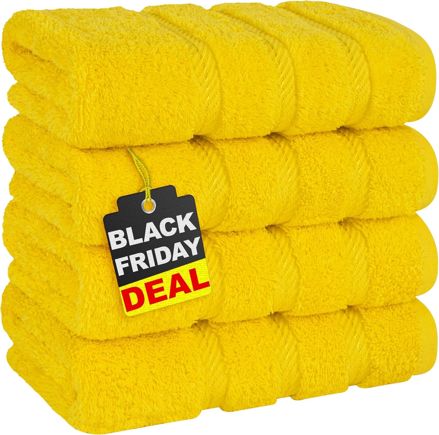 American Soft Linen Luxury 6 Piece Towel Set, 2 Bath Towels 2 Hand Towel 2 Washcloths, 600 GSM 100% Cotton Turkish Towels for Bathroom, Light Grey Towel Sets