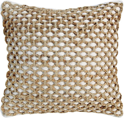 Boho Living 18x18 White Throw Pillow Covers Pillow Insert not Included - Boho Pillow Covers Only, Pack of 2