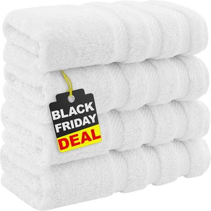 American Soft Linen Luxury 6 Piece Towel Set, 2 Bath Towels 2 Hand Towel 2 Washcloths, 600 GSM 100% Cotton Turkish Towels for Bathroom, Light Grey Towel Sets