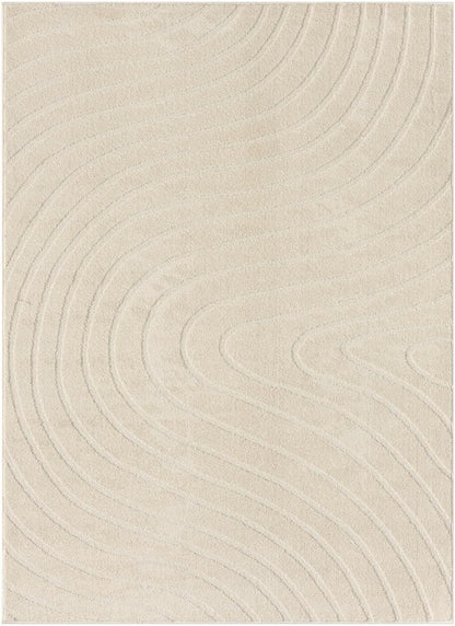 LUXE WEAVERS Modern Geometric Wave Cream 8x10 Area Rug