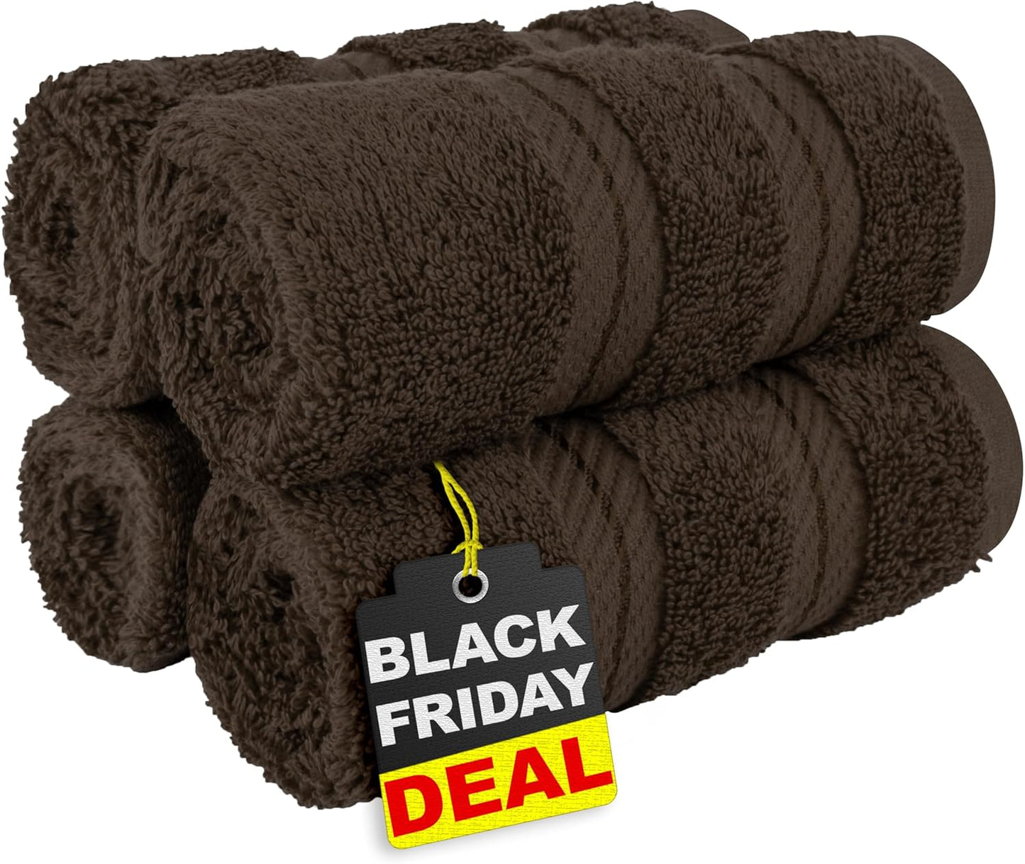 American Soft Linen Luxury 6 Piece Towel Set, 2 Bath Towels 2 Hand Towel 2 Washcloths, 600 GSM 100% Cotton Turkish Towels for Bathroom, Light Grey Towel Sets