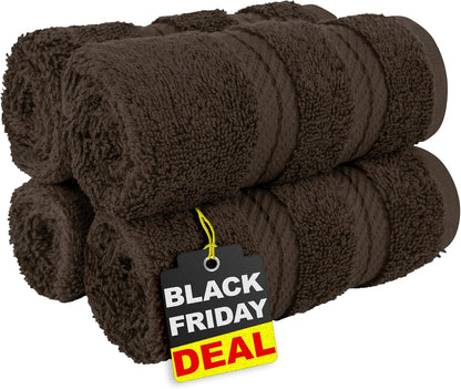 American Soft Linen Luxury 6 Piece Towel Set, 2 Bath Towels 2 Hand Towel 2 Washcloths, 600 GSM 100% Cotton Turkish Towels for Bathroom, Light Grey Towel Sets