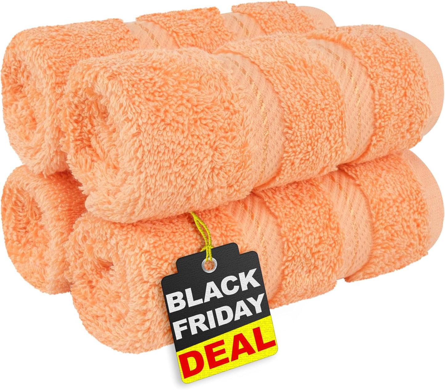 American Soft Linen Luxury 6 Piece Towel Set, 2 Bath Towels 2 Hand Towel 2 Washcloths, 600 GSM 100% Cotton Turkish Towels for Bathroom, Light Grey Towel Sets