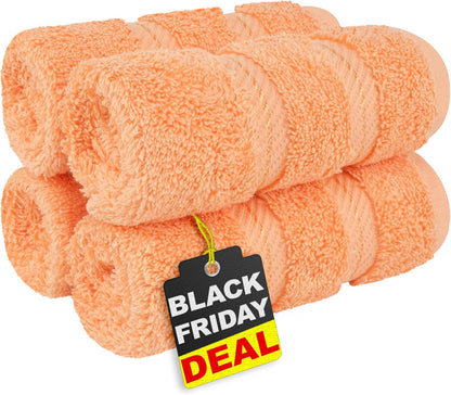 American Soft Linen Luxury 6 Piece Towel Set, 2 Bath Towels 2 Hand Towel 2 Washcloths, 600 GSM 100% Cotton Turkish Towels for Bathroom, Light Grey Towel Sets