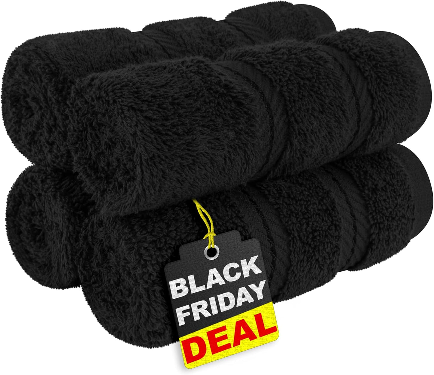 American Soft Linen Luxury 6 Piece Towel Set, 2 Bath Towels 2 Hand Towel 2 Washcloths, 600 GSM 100% Cotton Turkish Towels for Bathroom, Light Grey Towel Sets