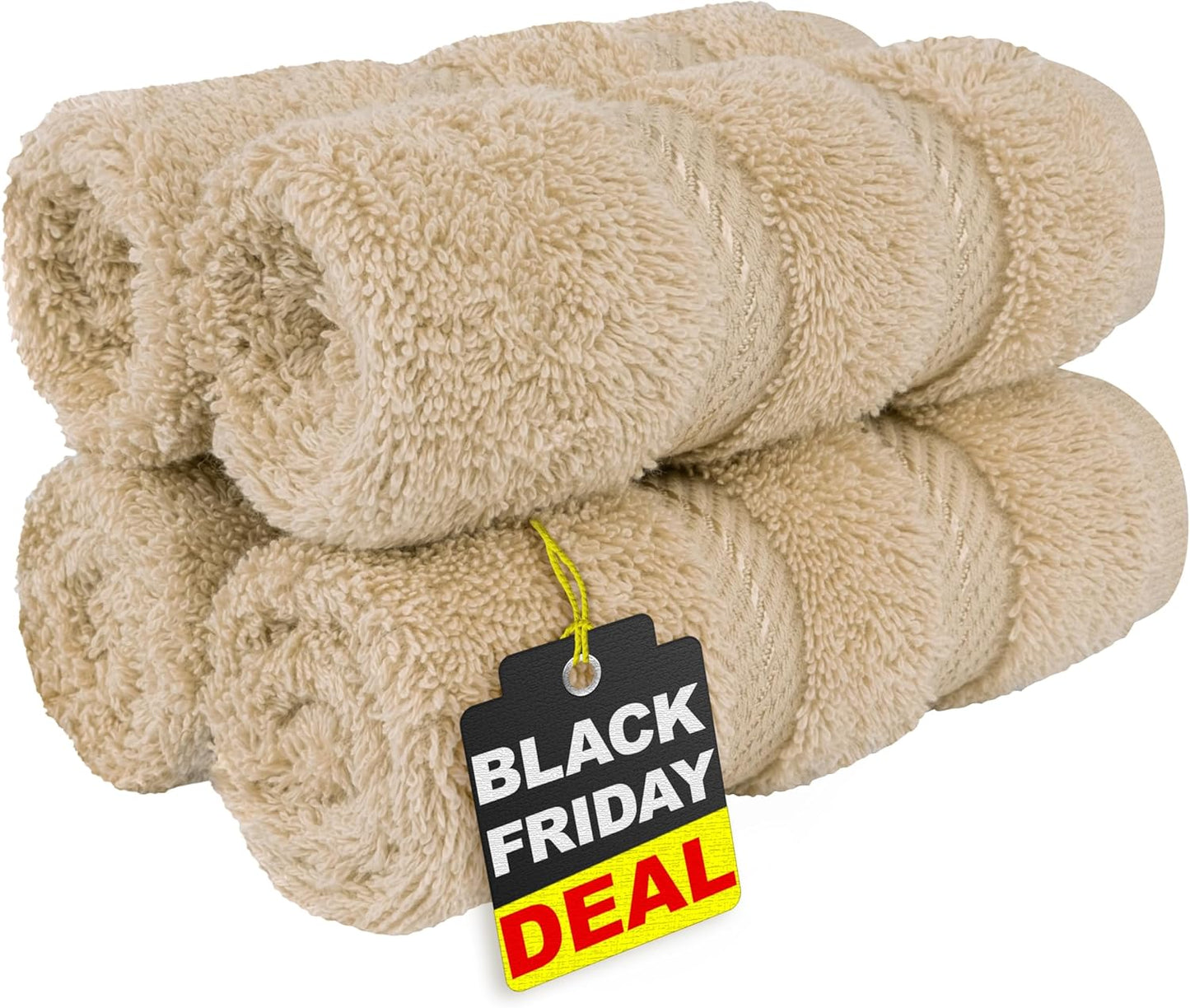 American Soft Linen Luxury 6 Piece Towel Set, 2 Bath Towels 2 Hand Towel 2 Washcloths, 600 GSM 100% Cotton Turkish Towels for Bathroom, Light Grey Towel Sets