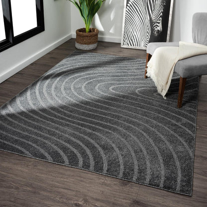LUXE WEAVERS Modern Geometric Wave Cream 8x10 Area Rug