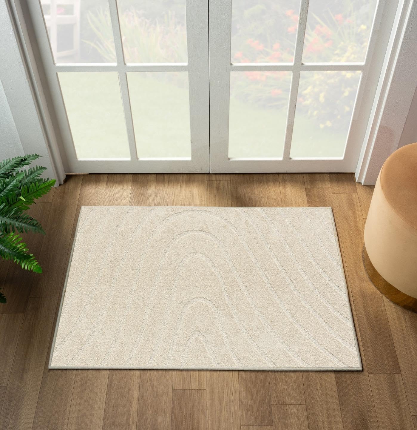 LUXE WEAVERS Modern Geometric Wave Cream 8x10 Area Rug