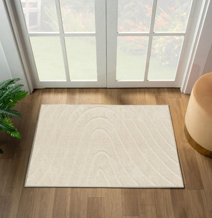 LUXE WEAVERS Modern Geometric Wave Cream 8x10 Area Rug