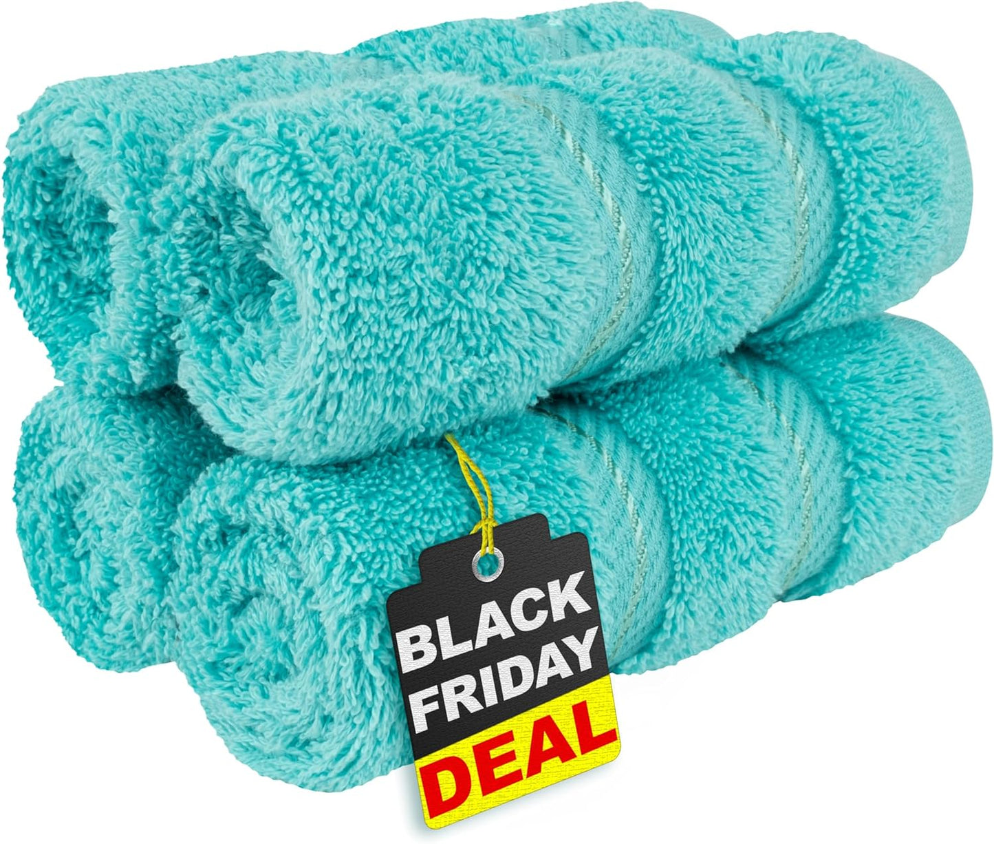 American Soft Linen Luxury 6 Piece Towel Set, 2 Bath Towels 2 Hand Towel 2 Washcloths, 600 GSM 100% Cotton Turkish Towels for Bathroom, Light Grey Towel Sets