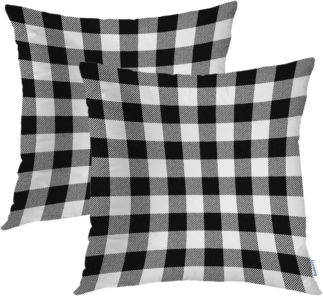 Batmerry Scottish Tartan Throw Pillow Covers, Green Wool Plaid Symmetric Square Fashion Decorative Pillow Covers Digital Printing Blended Fabric for Couch Sofa Bed Invisible Zipper 24X24 in(Set of 2)