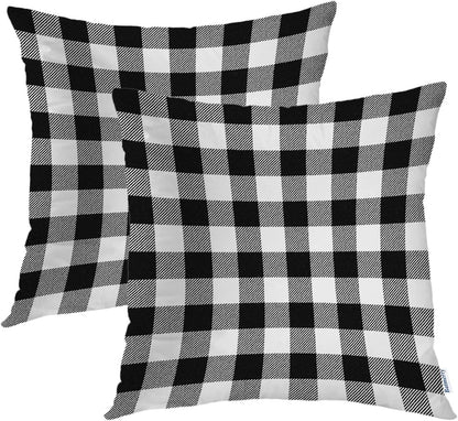 Batmerry Scottish Tartan Throw Pillow Covers, Green Wool Plaid Symmetric Square Fashion Decorative Pillow Covers Digital Printing Blended Fabric for Couch Sofa Bed Invisible Zipper 24X24 in(Set of 2)
