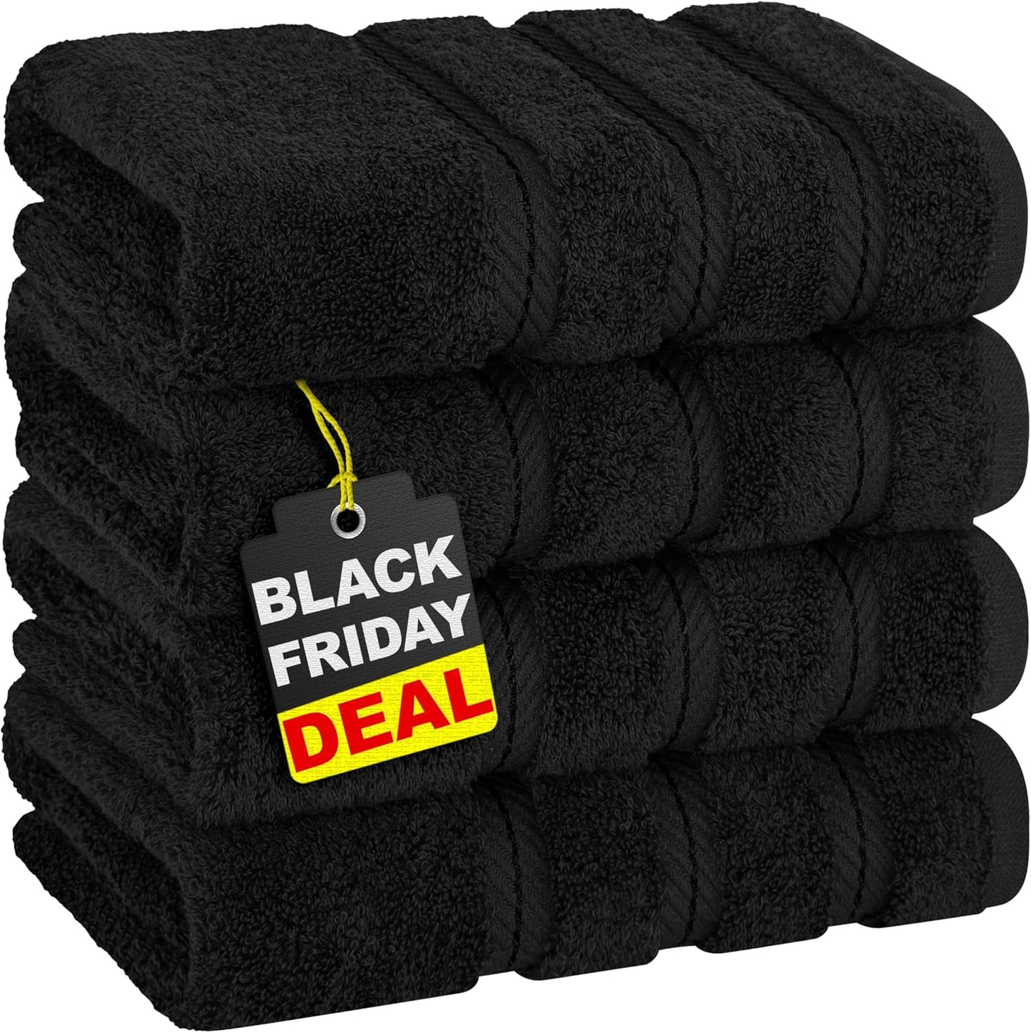 American Soft Linen Luxury 6 Piece Towel Set, 2 Bath Towels 2 Hand Towel 2 Washcloths, 600 GSM 100% Cotton Turkish Towels for Bathroom, Light Grey Towel Sets