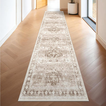 Green Area Rugs 9x12 Living Room - Washable Oriental Geometric, Extra Large for Bedroom Non Slip Soft Faux Wool Carpet for Dining Room Playroom, Lounge - Blue and Green Floral Rug