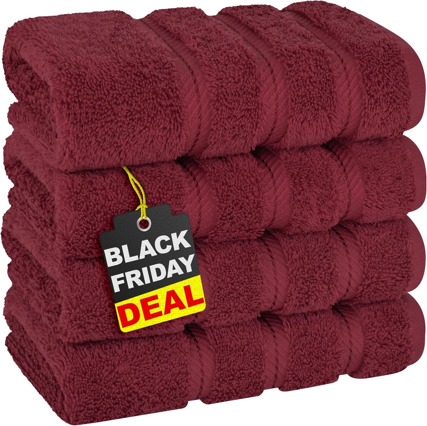 American Soft Linen Luxury 6 Piece Towel Set, 2 Bath Towels 2 Hand Towel 2 Washcloths, 600 GSM 100% Cotton Turkish Towels for Bathroom, Light Grey Towel Sets