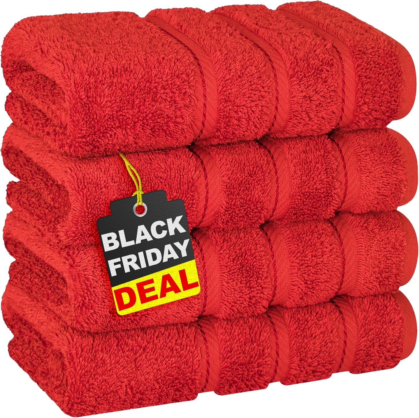 American Soft Linen Luxury 6 Piece Towel Set, 2 Bath Towels 2 Hand Towel 2 Washcloths, 600 GSM 100% Cotton Turkish Towels for Bathroom, Light Grey Towel Sets