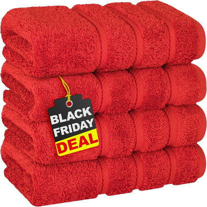 American Soft Linen Luxury 6 Piece Towel Set, 2 Bath Towels 2 Hand Towel 2 Washcloths, 600 GSM 100% Cotton Turkish Towels for Bathroom, Light Grey Towel Sets